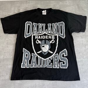 Vintage Oakland Raiders football black tshirt size large